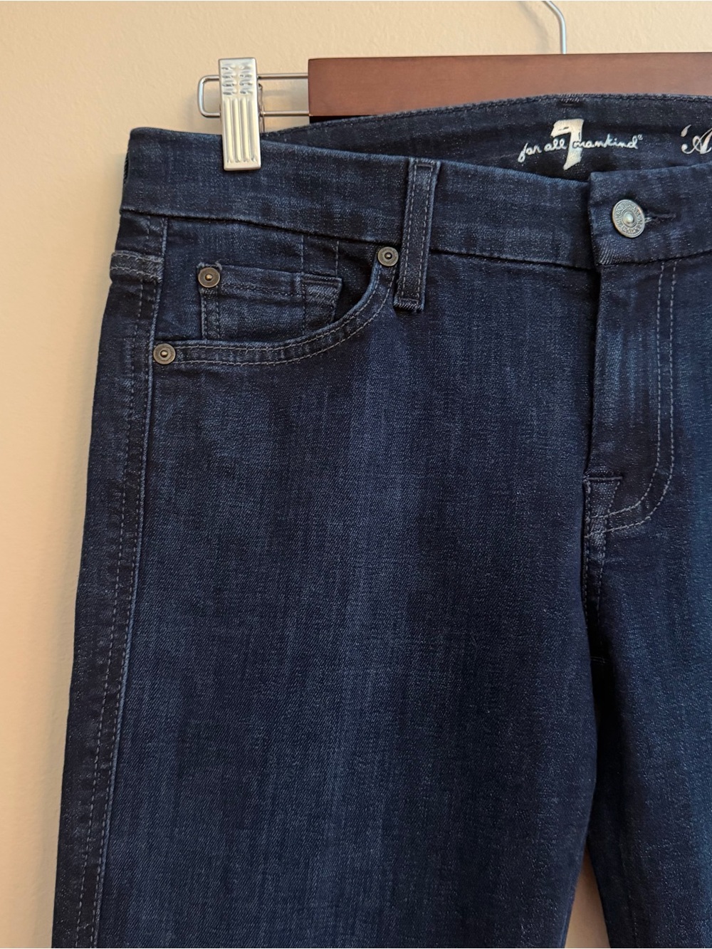 7 For All Mankind A Pocket Flare Jeans Dark Wash Size 29 - Picture 4 of 10